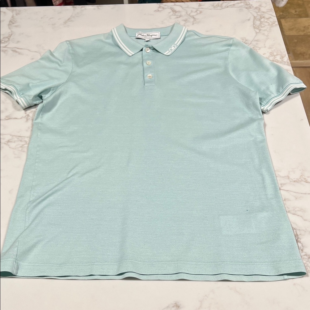 Salvatore Ferragamo Light Green Polo Shirt